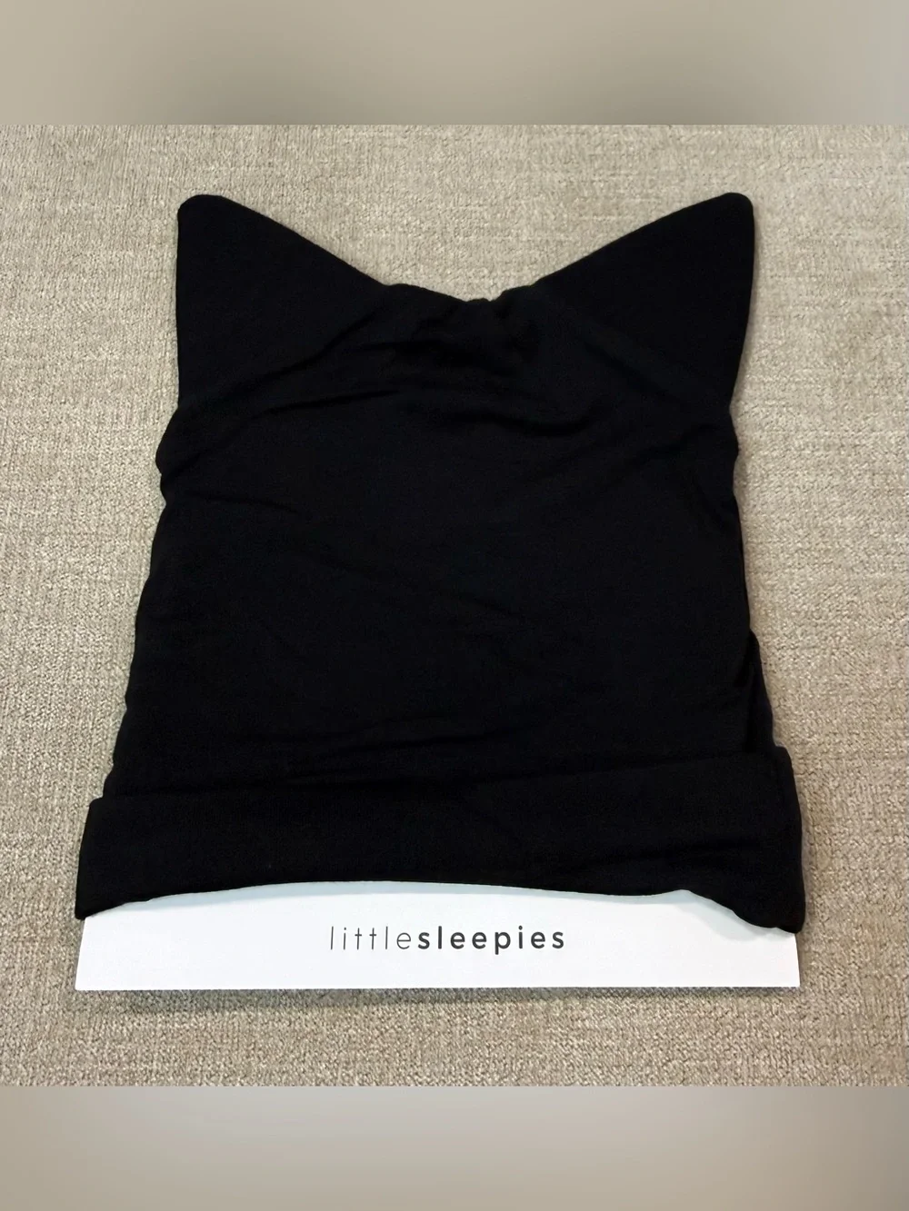 Little Sleepies Black Infant Beanie with Cat Ears New in Bag